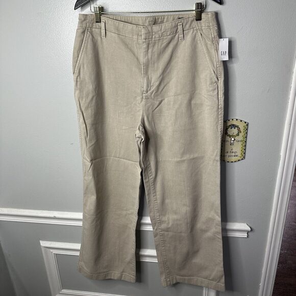 Gap Womens Pants Beige Size 12 Tall Straight Up Khaki High Rise Cotton Blend $80 - Picture 11 of 14
